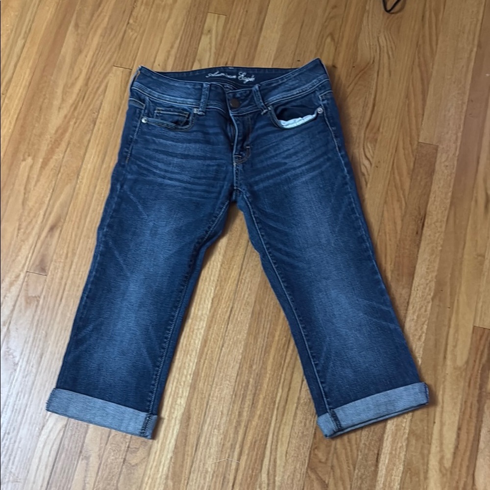American Eagle Outfitters Blue Ankle Cropped Jeans